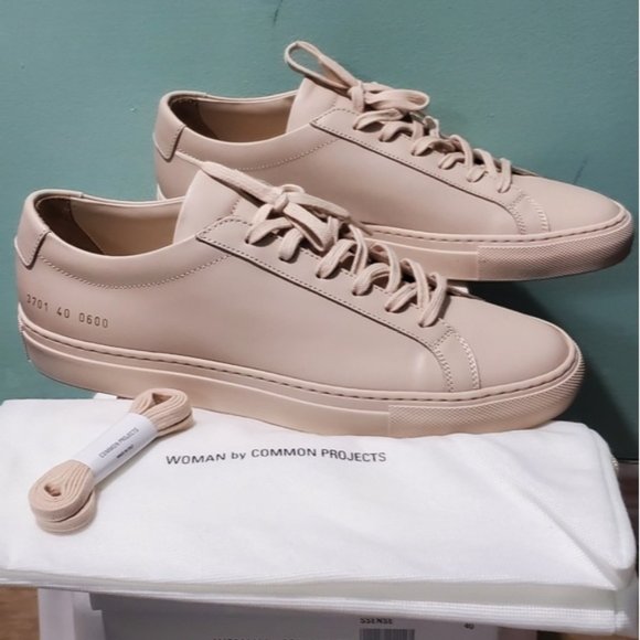 NIB WOMAN By COMMON PROJECTS Original Achilles Low Nude Pink Lthr Sneakers sz 40 - Picture 3 of 12